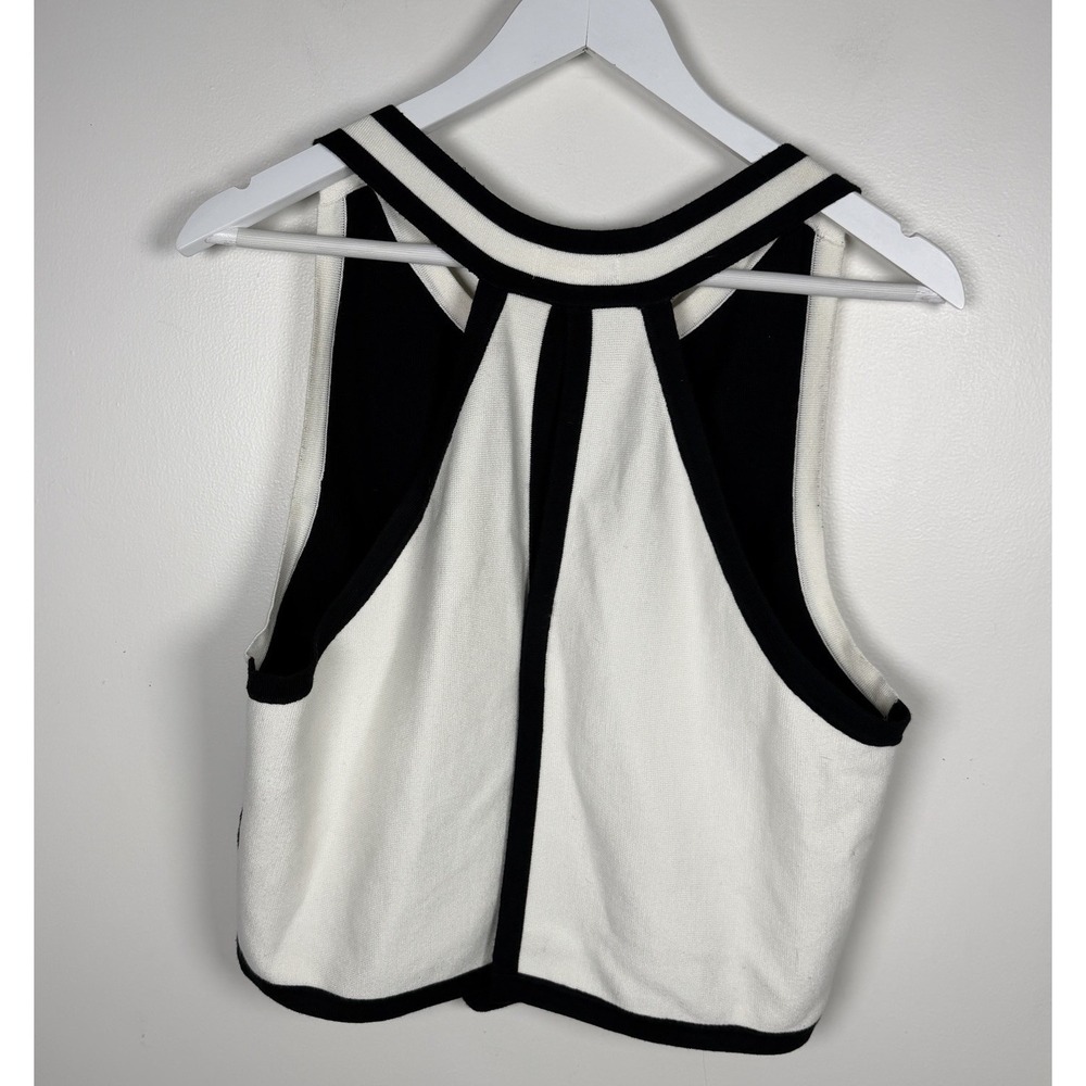 Anthropologie Maeve Open Back Swing Knit Sweater Tank Size XL Black & White - Picture 7 of 12